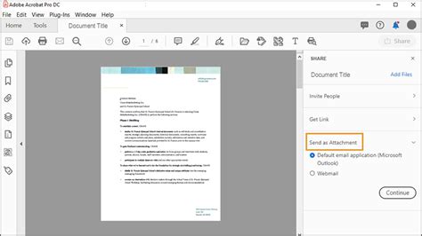 How do I send a PDF as an attachment and not a link?