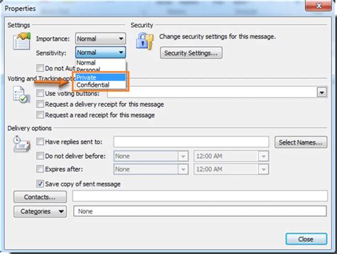 How do I send a confidential document in Outlook?