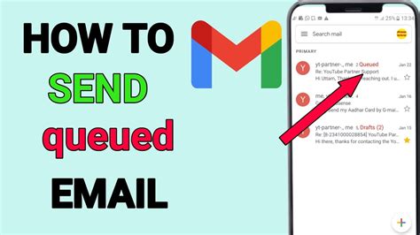 How do I send a queued email in Gmail?