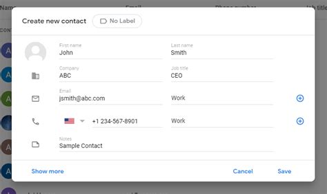 How do I send contacts to Gmail?