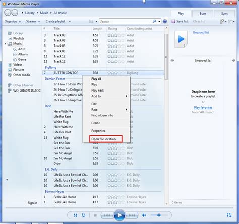 How do I send music from Windows Media Player?