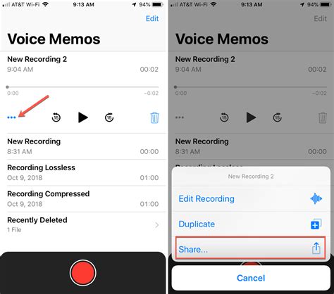 How do I send voice memos from my iPad?