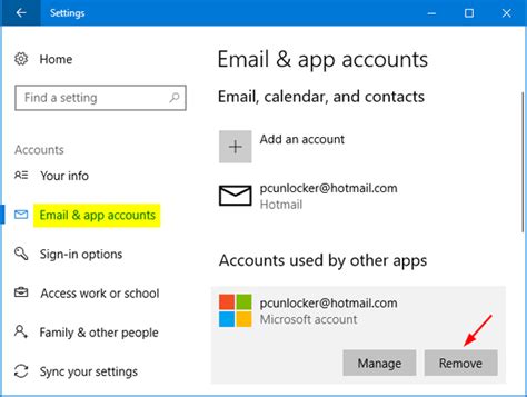 How do I separate Microsoft accounts?