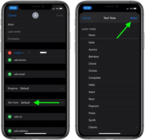 How do I set custom alert tones on my iPhone?