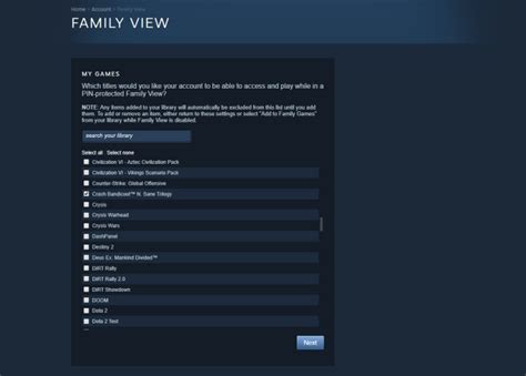 How do I set up Family view on steam?