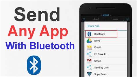 How do I share apps from Android to iPhone via Bluetooth?