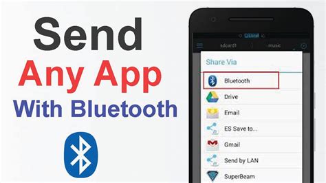 How do I share apps via Bluetooth?