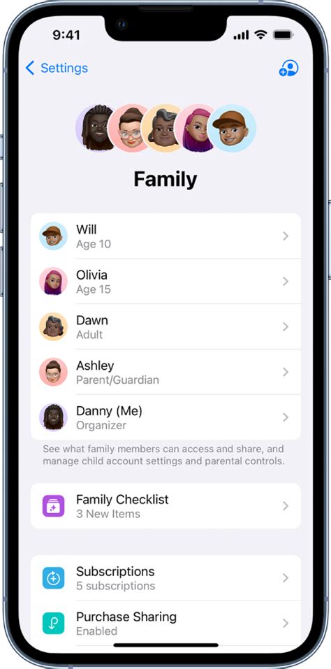 How do I share games with family on Iphone?