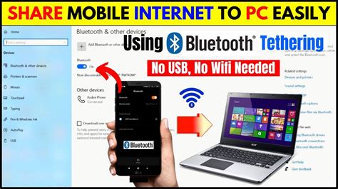 How do I share internet through Bluetooth?