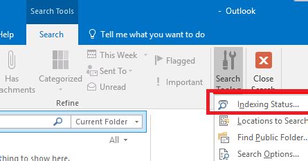 How do I speed up indexing in Outlook?