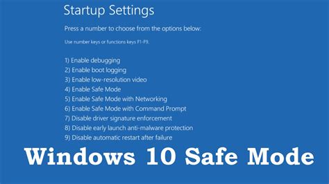 How do I start Windows 10 in Safe Mode from boot F8?