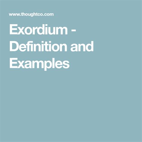 How do I start an exordium?
