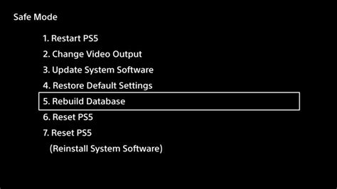 How do I start my PS5 in safe mode?