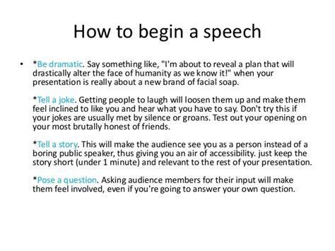 How do I start my speech?