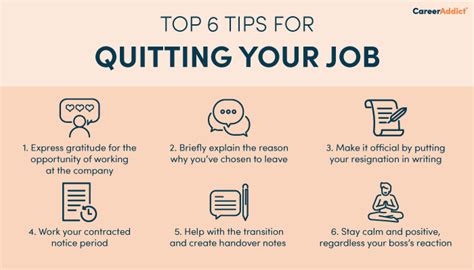 How do I stay calm when I quit my job?