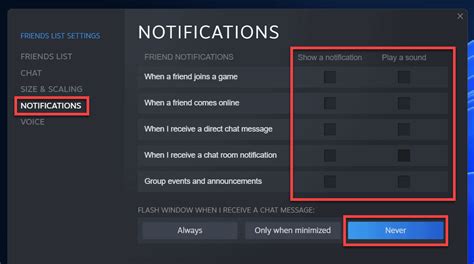 How do I stop Steam notifications from the bottom right?