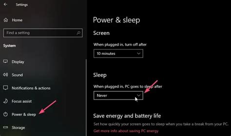 How do I stop Windows 10 from going into sleep mode?