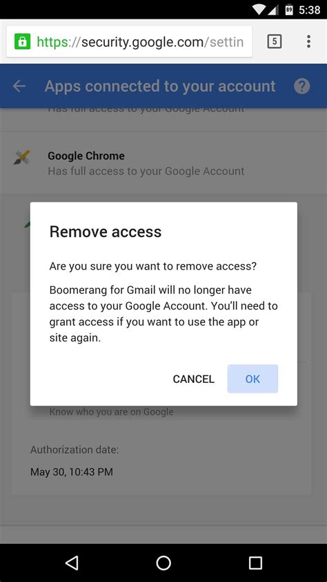 How do I stop an app from accessing?