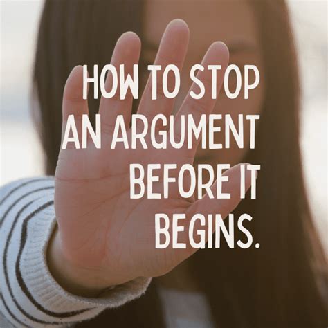 How do I stop arguments?