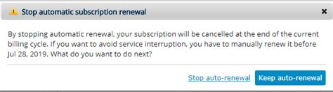 How do I stop auto renewal subscriptions?