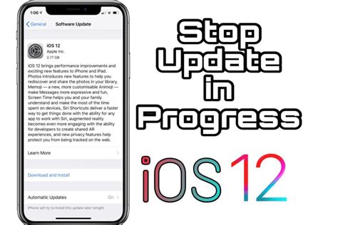 How do I stop iOS update in progress?