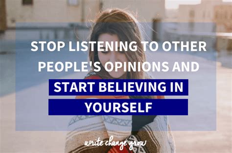 How do I stop listening to other people's opinions?