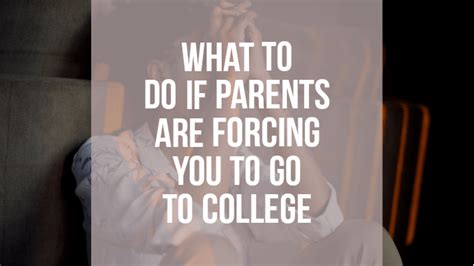 How do I stop my parents from forcing me?