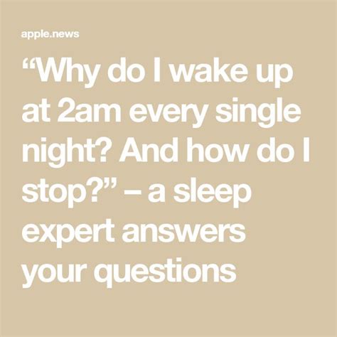 How do I stop waking at 2am?