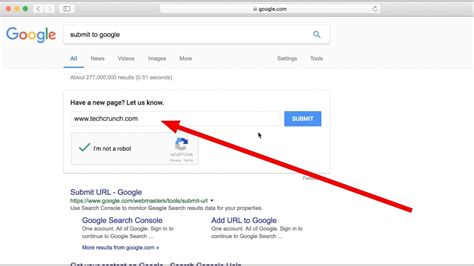 How do I submit a URL to Google?