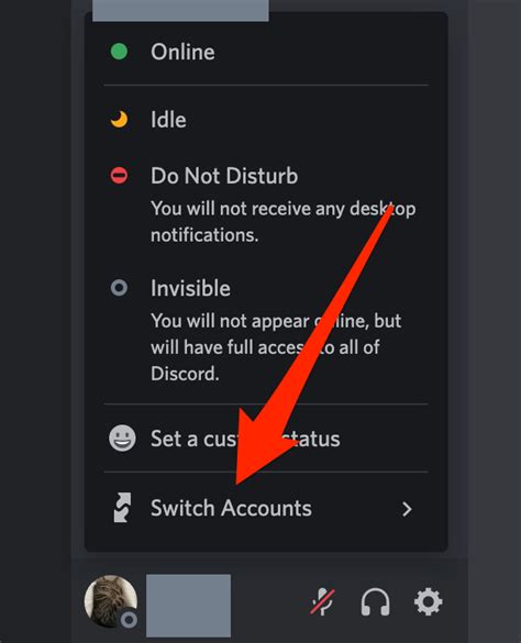 How do I switch between Discord accounts?