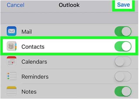How do I sync my Apple contacts with Outlook app?
