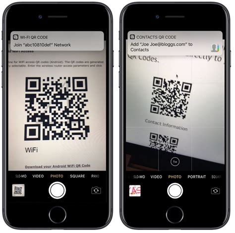 How do I transfer a QR code from Android to iPhone?