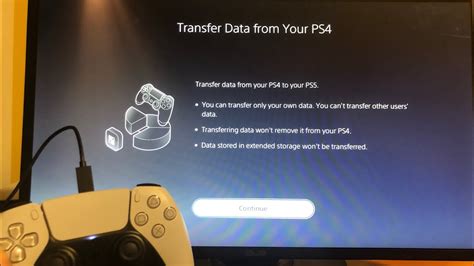 How do I transfer data from PS4 to PS5 via USB?