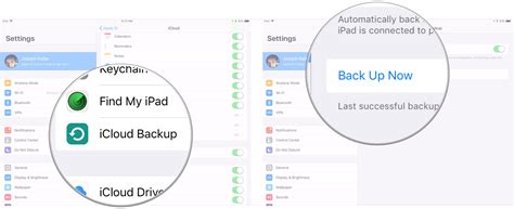 How do I transfer data from iPad to iPad using iCloud?