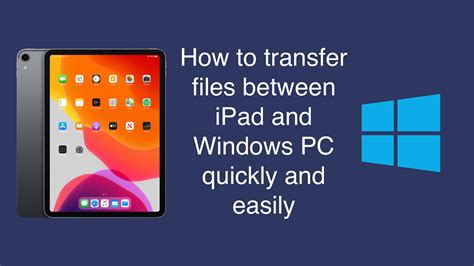 How do I transfer files from iPad to PC without iCloud?