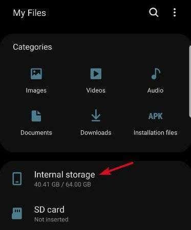 How do I transfer to internal storage?