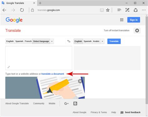 How do I translate a large document in Google?