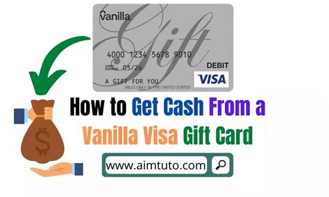 How do I turn a vanilla visa gift card into cash?