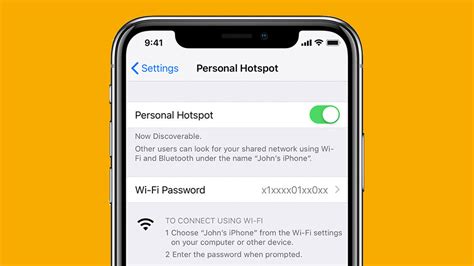 How do I turn my iPhone into a 48 hotspot?