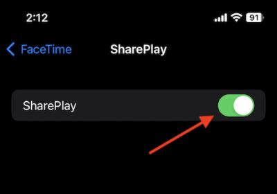 How do I turn off Choose content to SharePlay?
