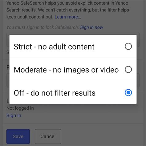 How do I turn off SafeSearch filter?