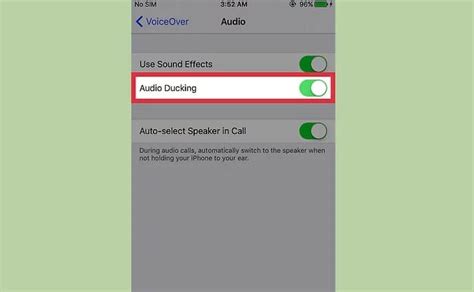 How do I turn off audio ducking?