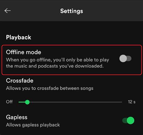 How do I turn off offline mode on Android?