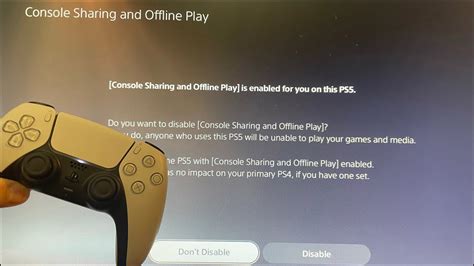 How do I turn off offline sharing on PS5?