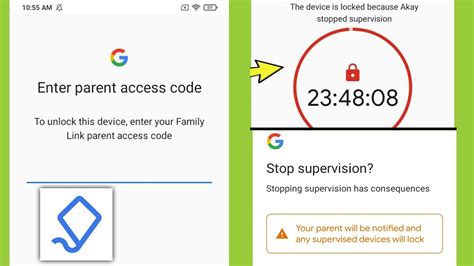 How do I turn off parent access code for Family Link?