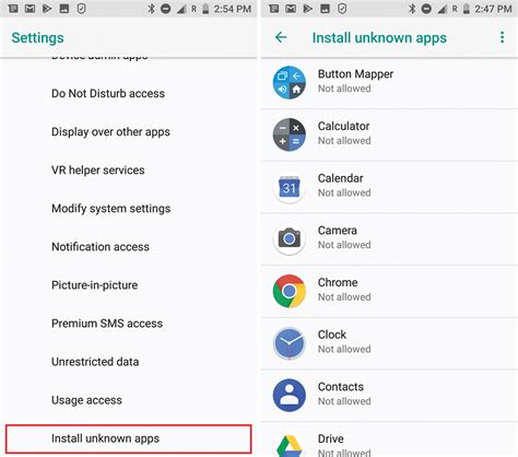 How do I turn off permissions for unknown apps?