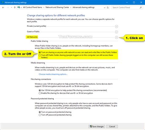 How do I turn off public network sharing?