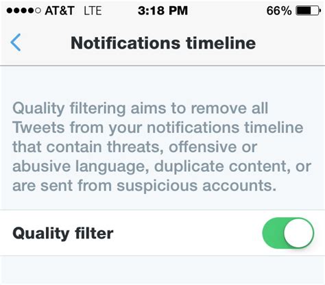 How do I turn off the quality filter on Twitter?