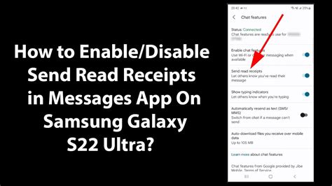 How do I turn on read receipts on my Samsung Android?