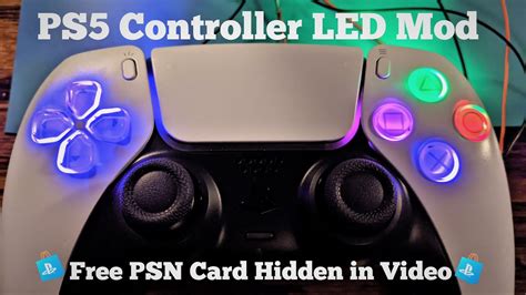 How do I turn on the LED on my PS5 controller?